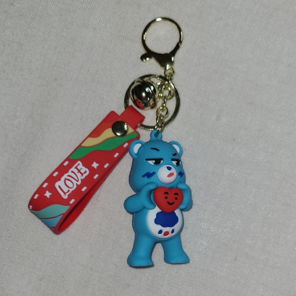 Kid' Blue Bear Wristlet Keychain Bag Charm